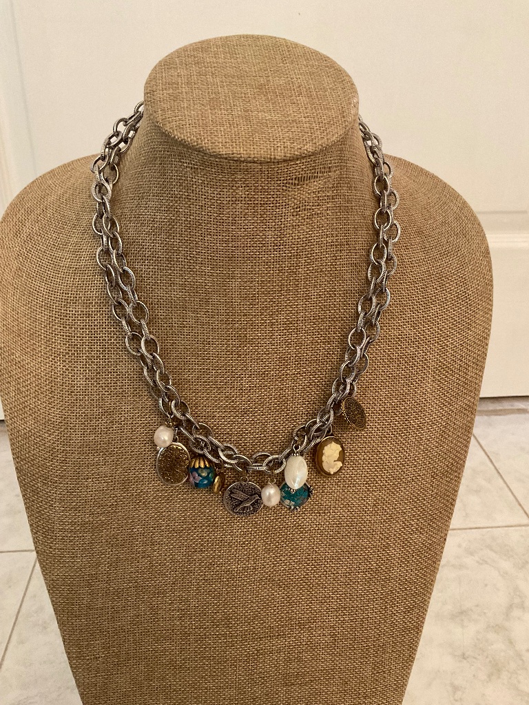 Patricia Nash Charm Necklace W/Freshwater Pearls *Nwt*
